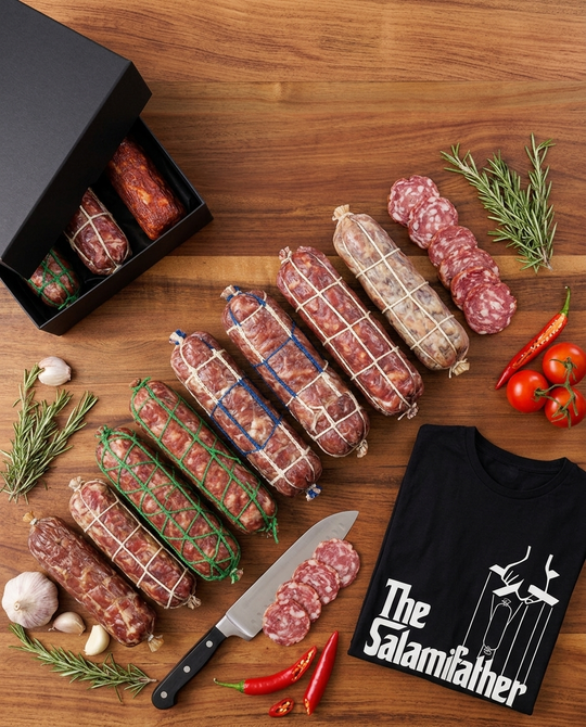 The Salamifather Bundle — Father's Day Gift Box | Tee + 5 Salamis + You Choose the 6th