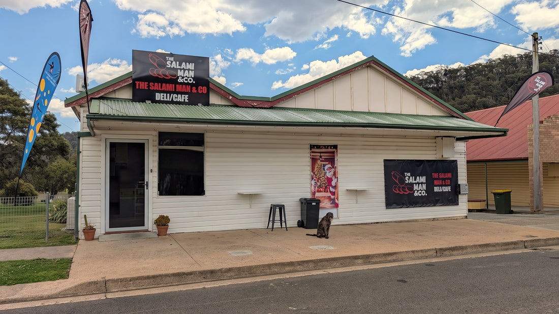 The Salami Man & Co deli and cafe shopfront on the main road in Cullen Bullen, NSW