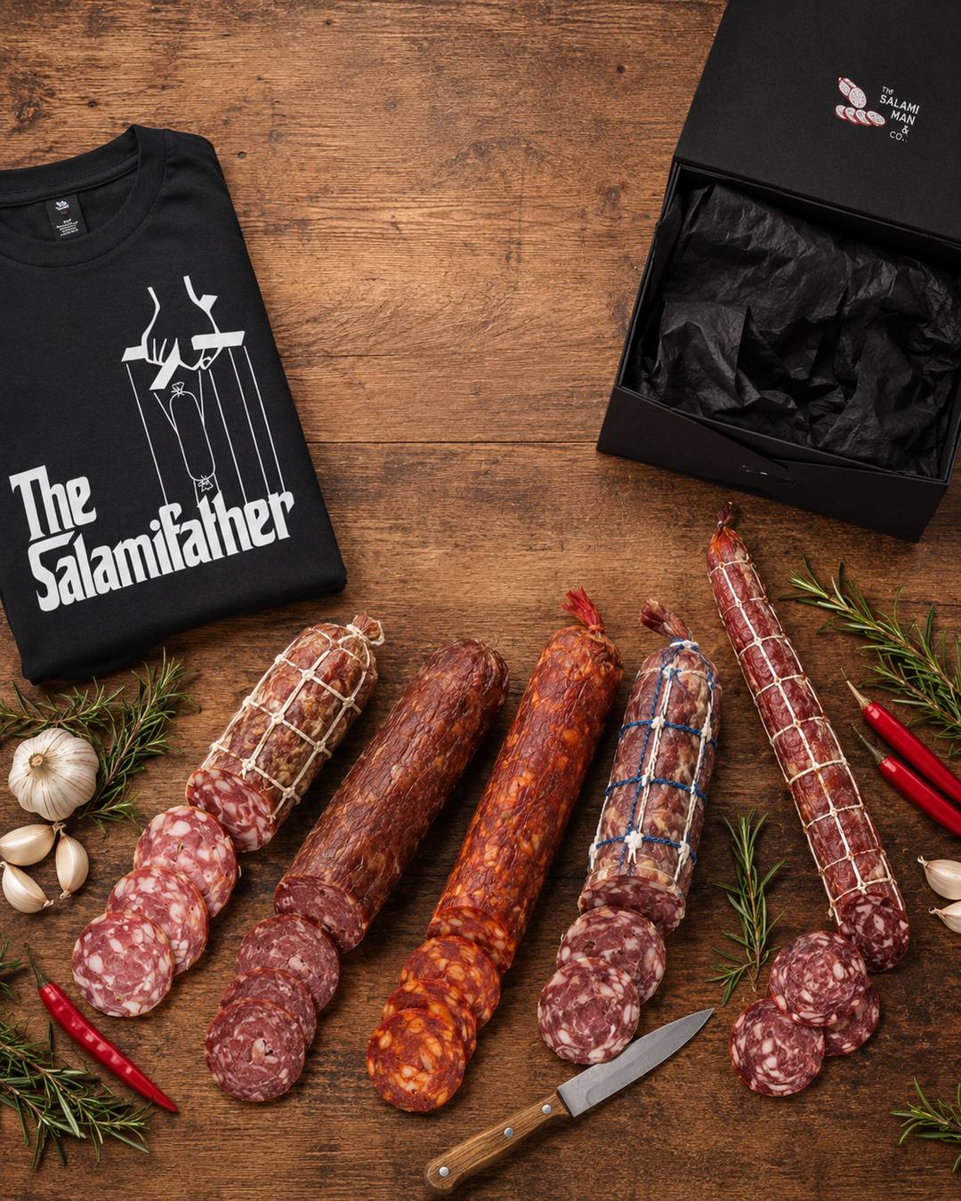 The Salamifather Bundle - Limited Edition Father's Day Gift Box | Tee + 6 Salamis