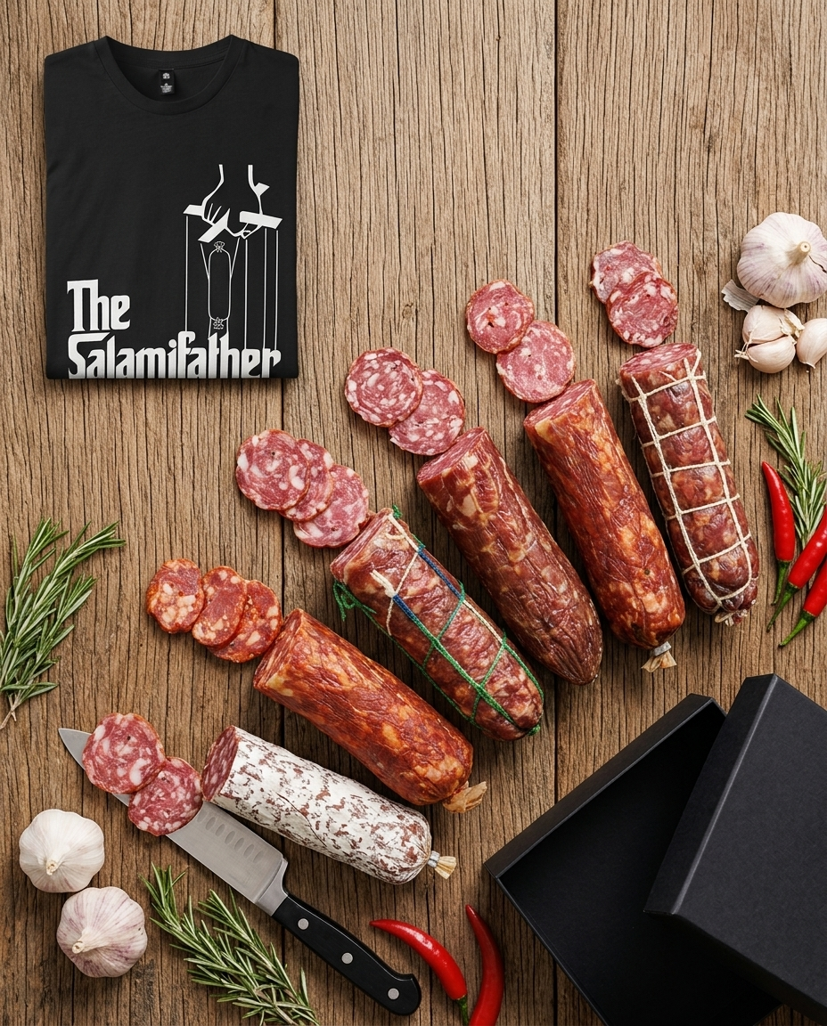 The Salamifather Bundle — Father's Day Gift Box | Tee + 5 Salamis + You Choose the 6th