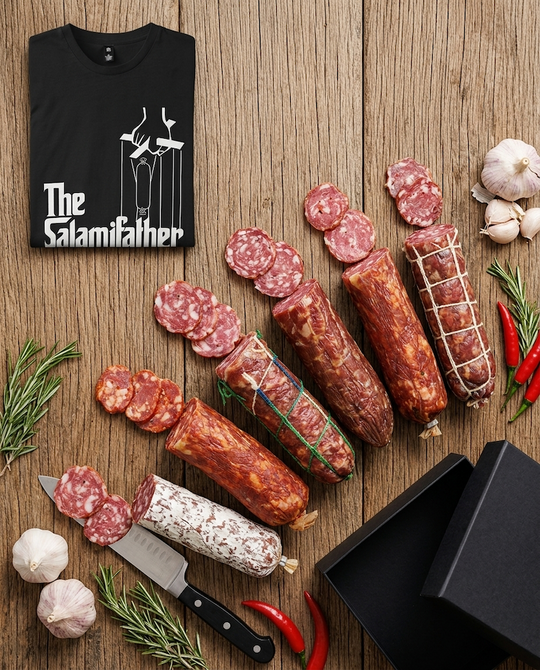 The Salamifather Bundle — Father's Day Gift Box | Tee + 5 Salamis + You Choose the 6th