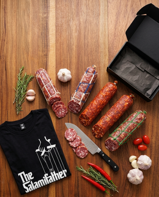The Salamifather Bundle — Father's Day Gift Box | Tee + 5 Salamis + You Choose the 6th